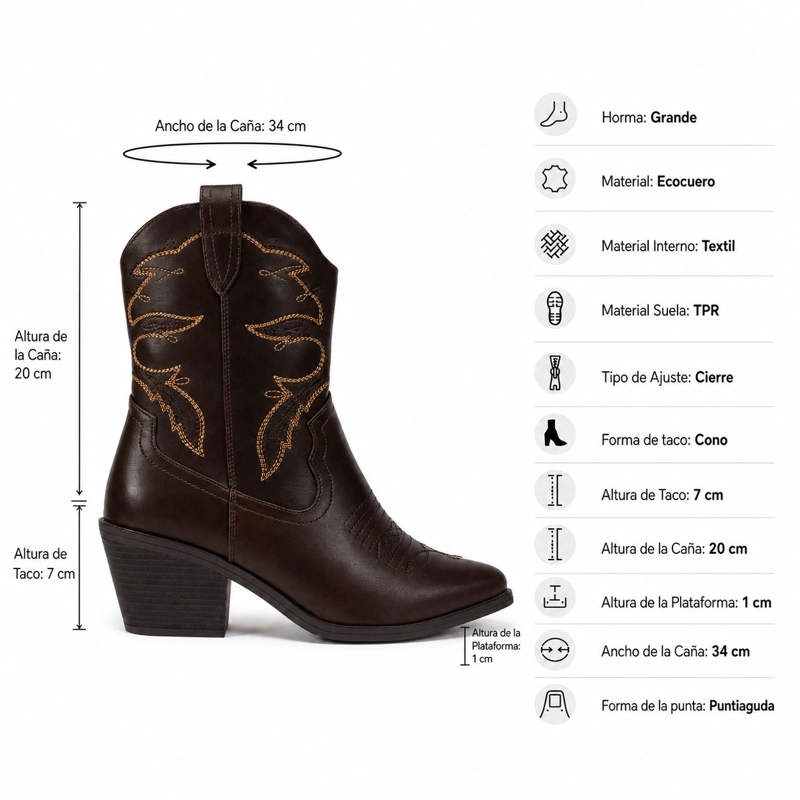 BOTIN VAQUERO TEXANO TACO CONO - 5