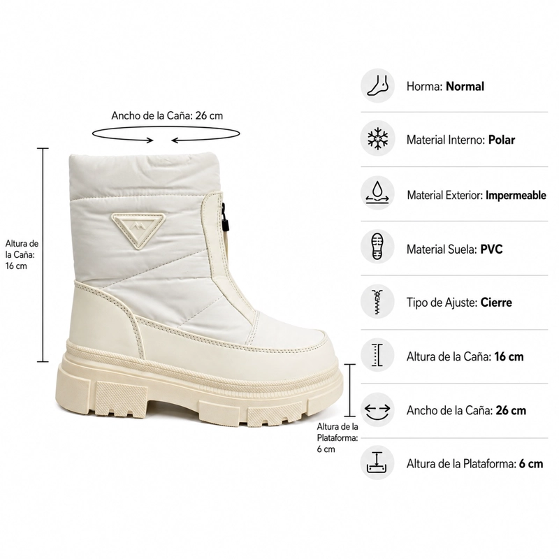 BOTA PLATAFORMA IMPERMEABLE FORRADA POLAR 4616 - 9