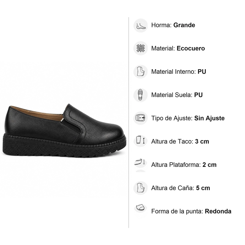 MOCASIN PLATAFORMA BAJA ECOCUERO COMODO 2524 - 5
