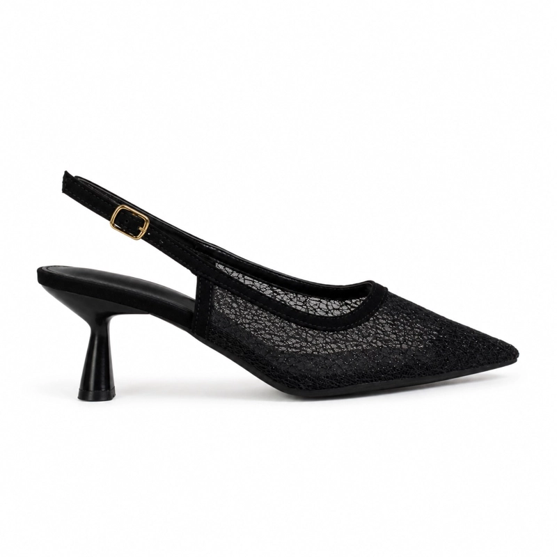 SANDALIA STILETTO MALLA TRANSPARENTE ELEGANTE HL11 - 1