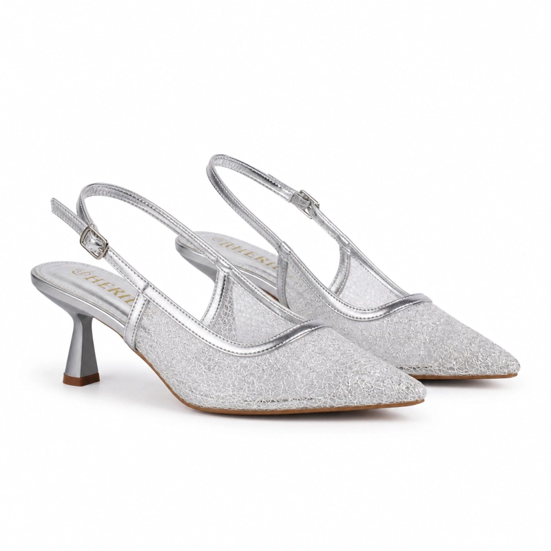 SANDALIA STILETTO MALLA TRANSPARENTE ELEGANTE HL11 - 2