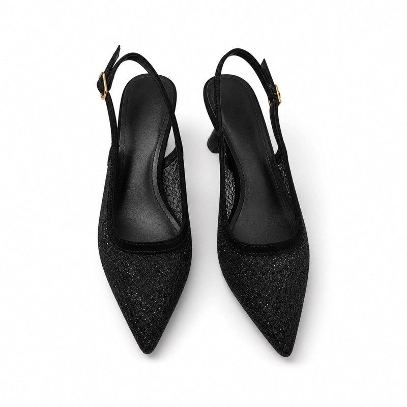 SANDALIA STILETTO MALLA TRANSPARENTE ELEGANTE HL11 - 4