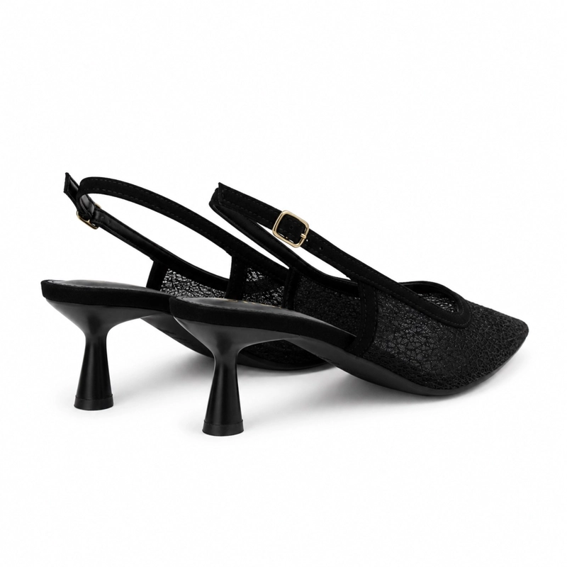 SANDALIA STILETTO MALLA TRANSPARENTE ELEGANTE HL11 - 5