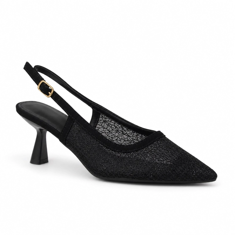 SANDALIA STILETTO MALLA TRANSPARENTE ELEGANTE HL11 - 6