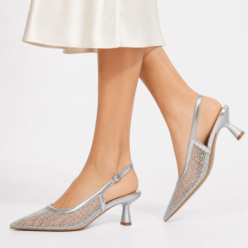 SANDALIA STILETTO MALLA TRANSPARENTE ELEGANTE HL11 - 6