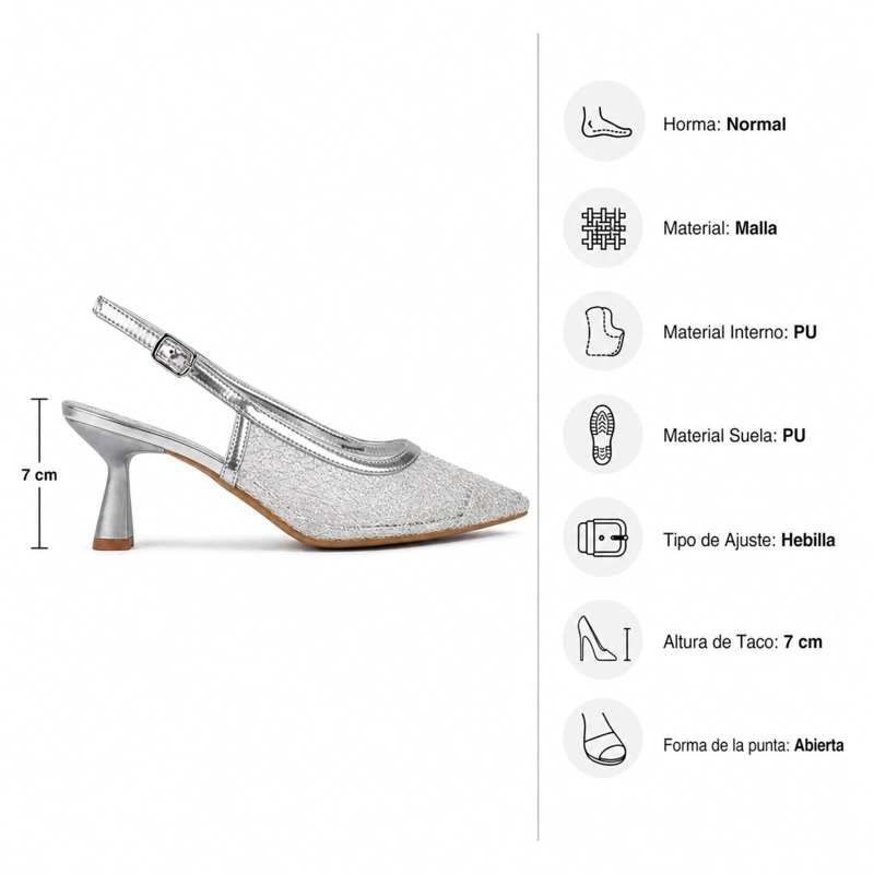 SANDALIA STILETTO MALLA TRANSPARENTE ELEGANTE HL11 - 8