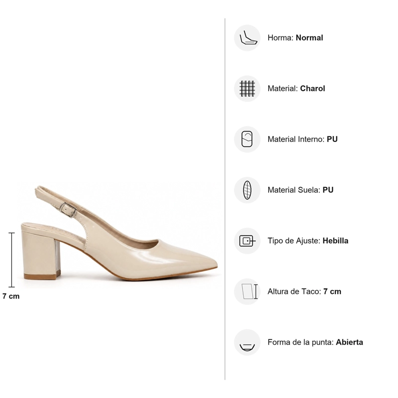 SANDALIA STILETTO CHAROL TACO CUADRADO HL03 - 8