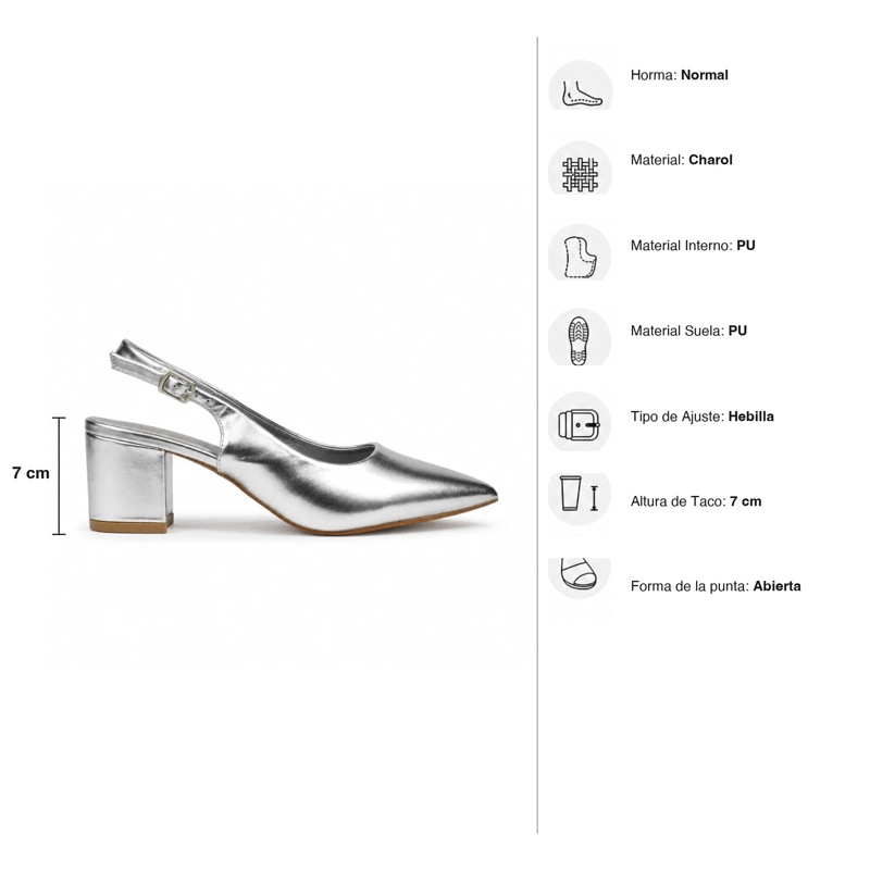 SANDALIA STILETTO CHAROL TACO CUADRADO HL03 - 8