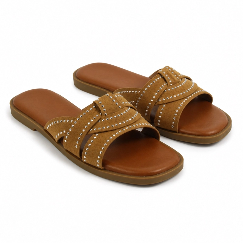 SANDALIA PLANA TIRAS CRUZADAS TACHAS PG6043 - 2