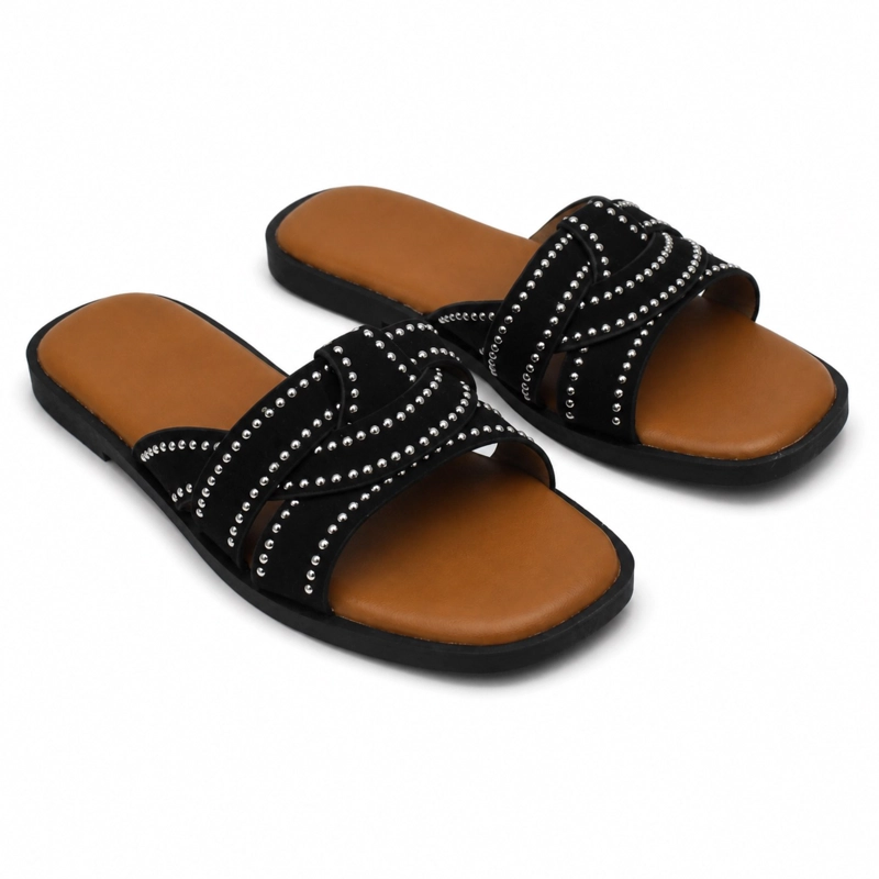 SANDALIA PLANA TIRAS CRUZADAS TACHAS PG6043 - 2