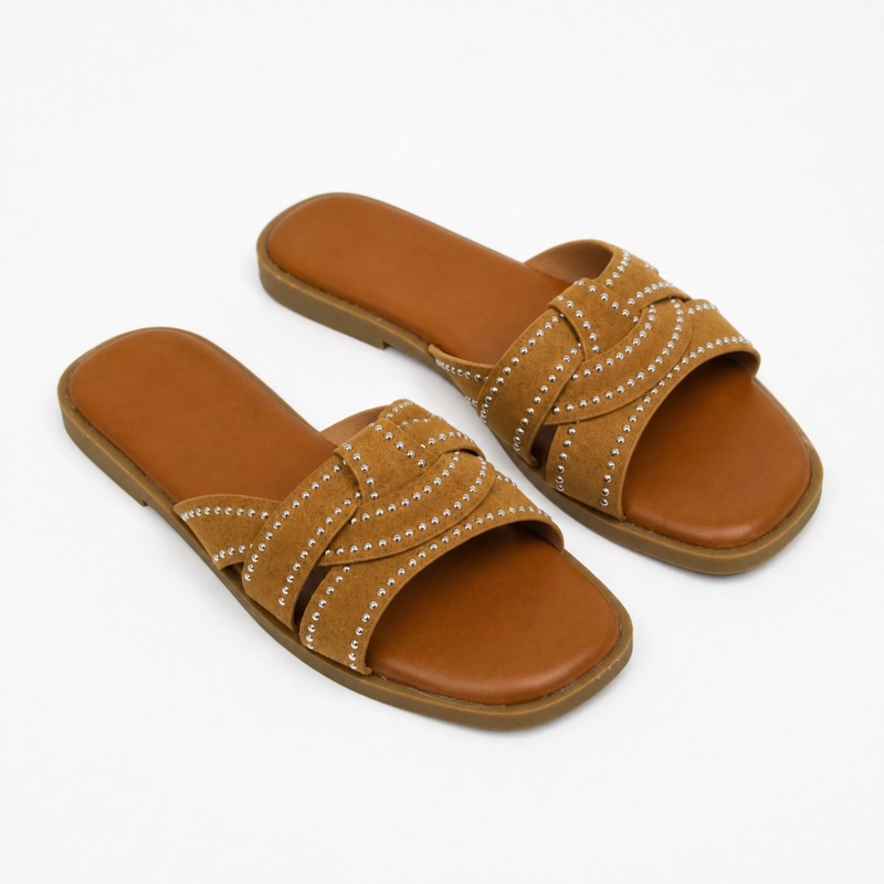 SANDALIA PLANA TIRAS CRUZADAS TACHAS PG6043 - 4