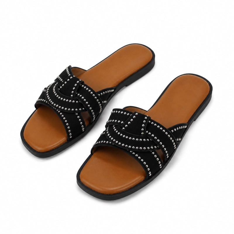 SANDALIA PLANA TIRAS CRUZADAS TACHAS PG6043 - 4