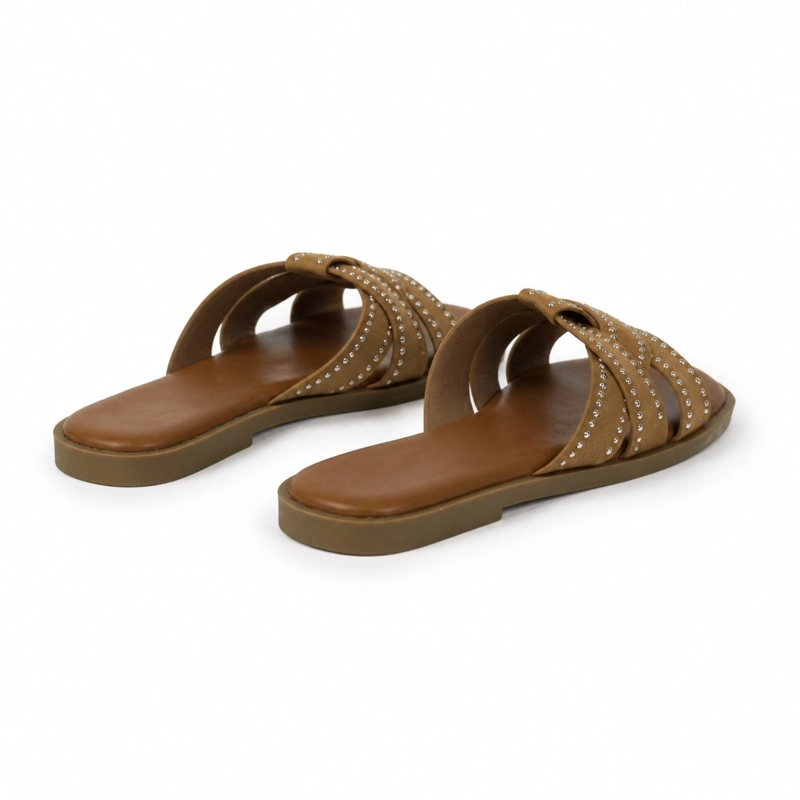 SANDALIA PLANA TIRAS CRUZADAS TACHAS PG6043 - 5