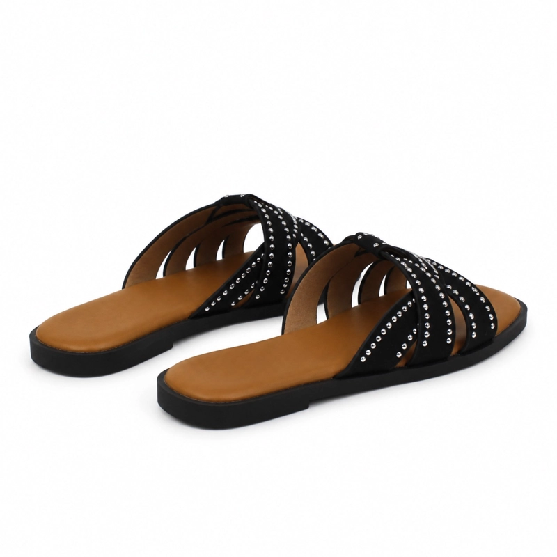 SANDALIA PLANA TIRAS CRUZADAS TACHAS PG6043 - 5