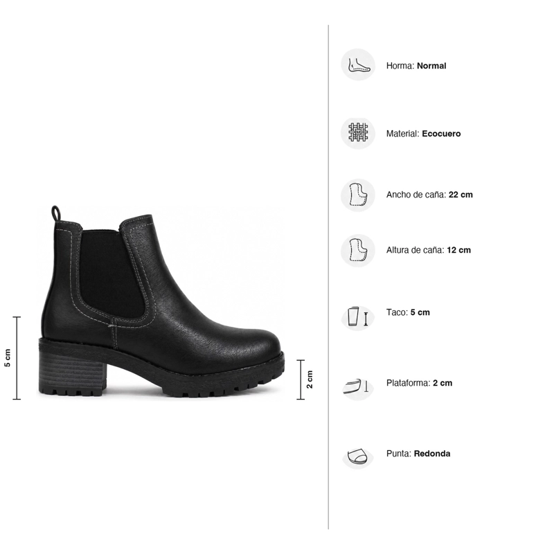 BOTIN ECOCUERO TACO CUADRADO 2517 - 7