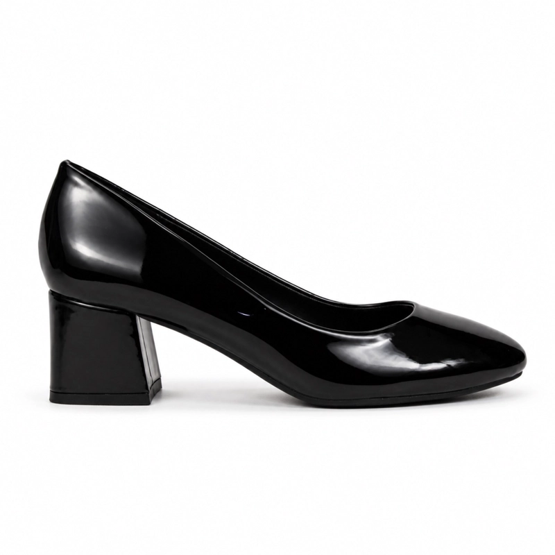 ZAPATO CHAROL TACO ANCHO PUNTA REDONDA HL17 - 1