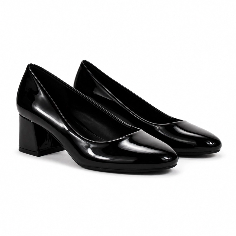ZAPATO CHAROL TACO ANCHO PUNTA REDONDA HL17 - 2