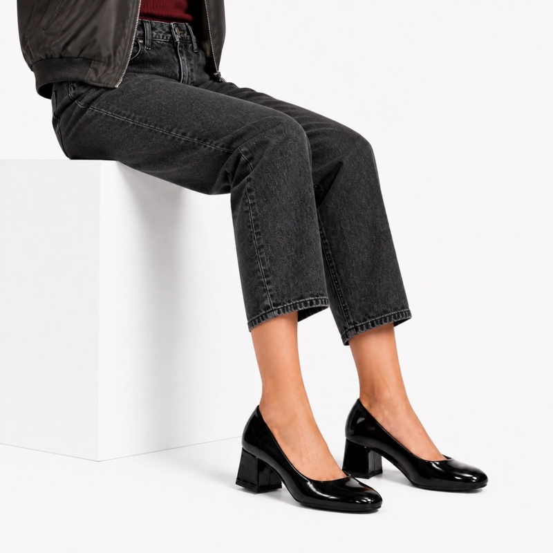 ZAPATO CHAROL TACO ANCHO PUNTA REDONDA HL17 - 6