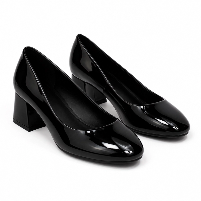 ZAPATO CHAROL TACO ANCHO PUNTA REDONDA HL17 - 7