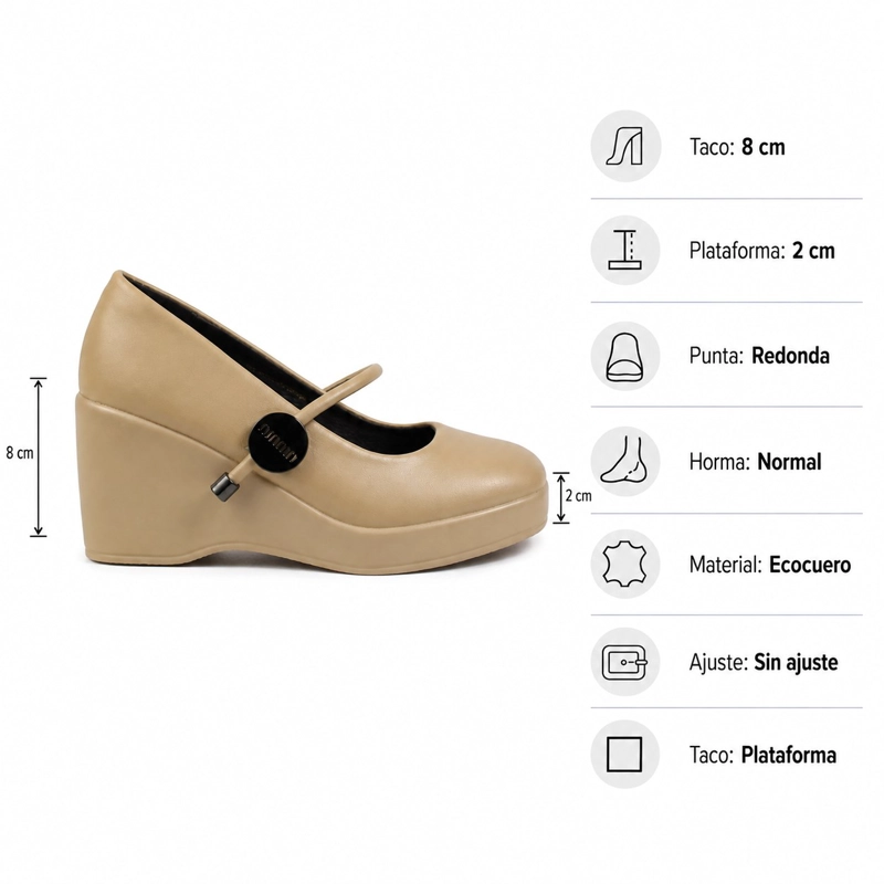 ZAPATO H16 PLATAFORMA ECOCUERO TACON ALTO - 7