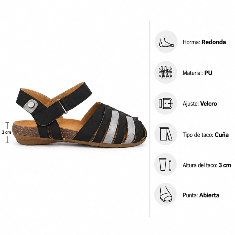 SANDALIA BAJA CASUAL AJUSTE VELCRO - 7