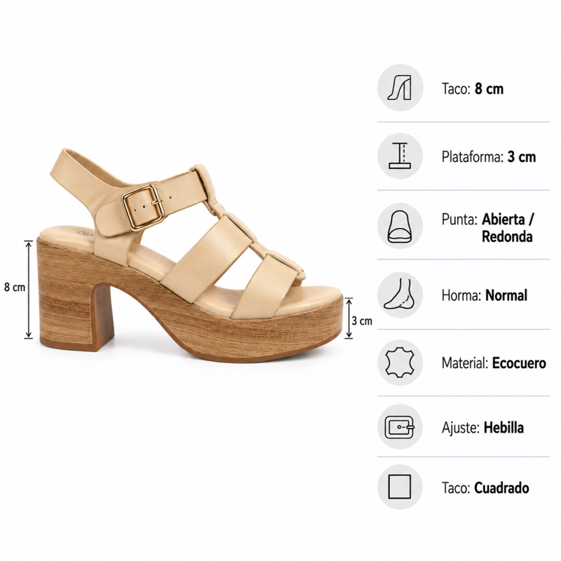 SANDALIA PLATAFORMA ECOCUERO JO-039 - 7