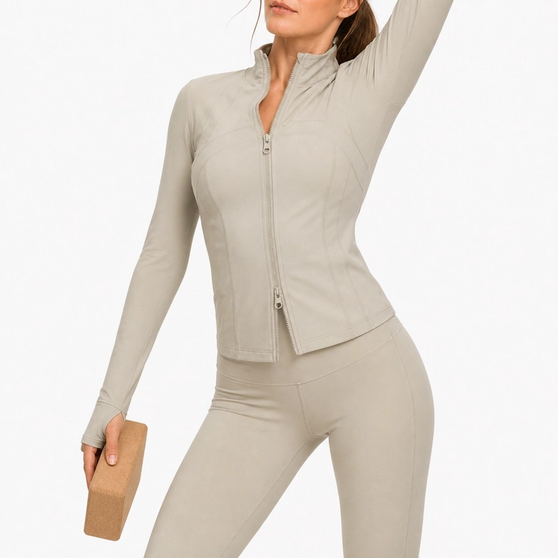 CHAQUETA DEPORTIVA LARGA SPANDEX ELASTICO TALLAS S-M-L - 3