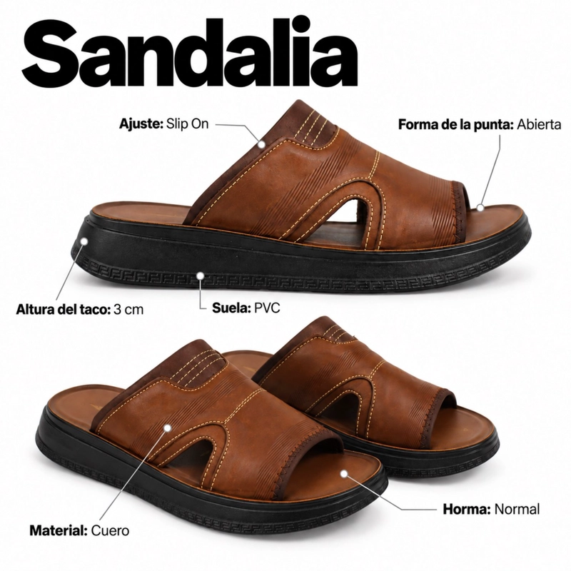 SANDALIA CUERO SLIP-ON CASUAL D8 - 7