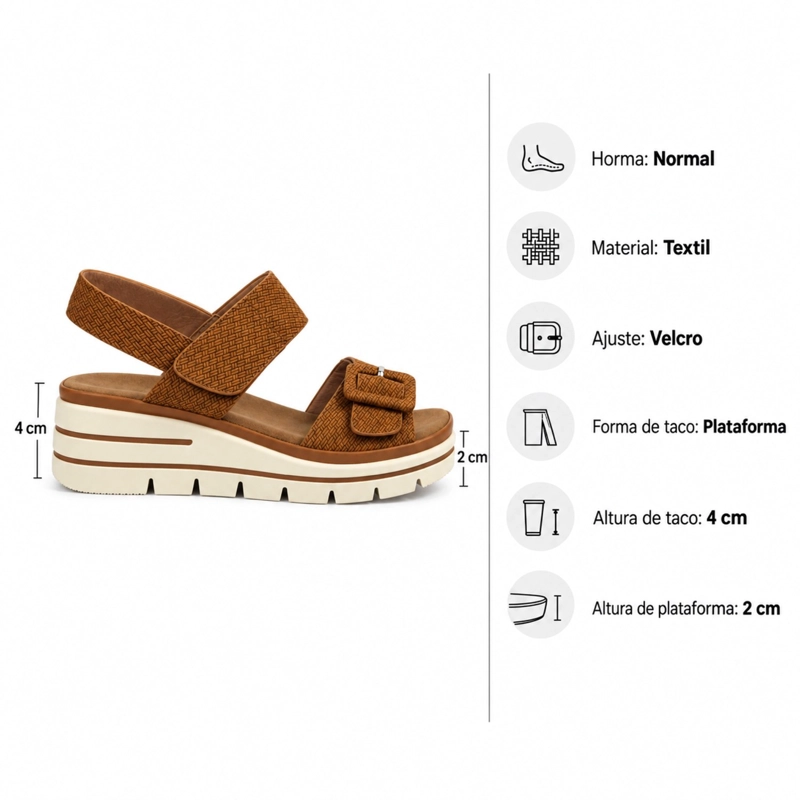SANDALIA DE VERANO PLATAFORMA CON VELCRO 0501 - 7