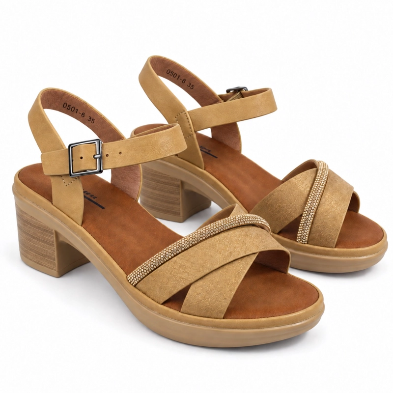 SANDALIA PLATAFORMA TACO CUADRADO 0501-6 - 2