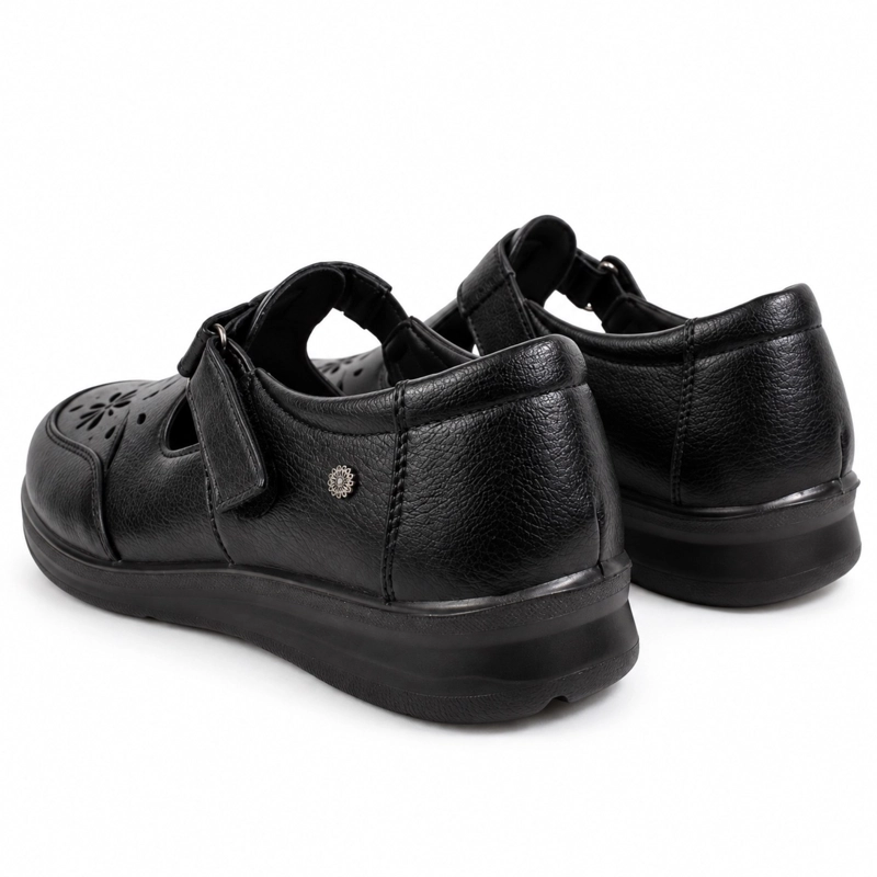 ZAPATO DE ECOCUERO COMODO VELCRO PUNTA REDONDA - 4
