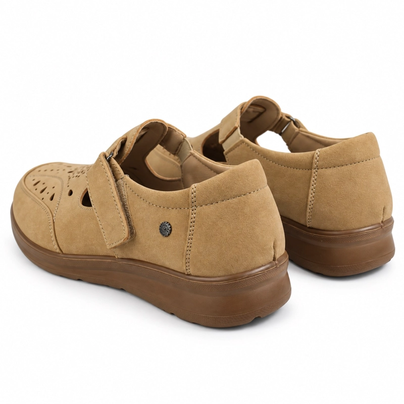 ZAPATO DE ECOCUERO COMODO VELCRO PUNTA REDONDA - 4