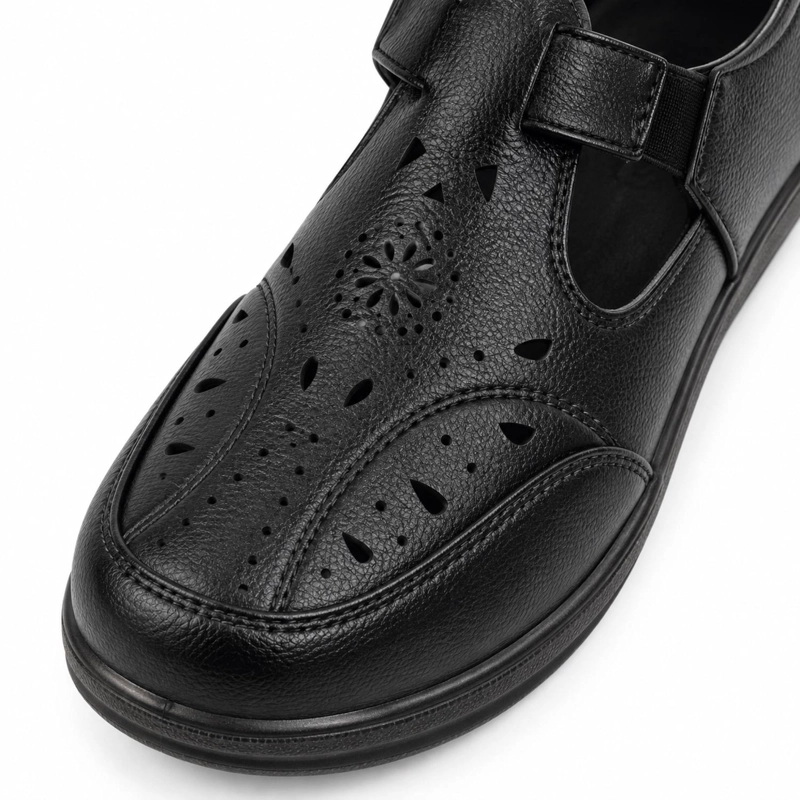 ZAPATO DE ECOCUERO COMODO VELCRO PUNTA REDONDA - 8