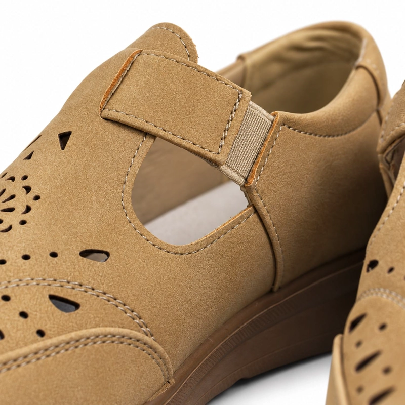 ZAPATO DE ECOCUERO COMODO VELCRO PUNTA REDONDA - 8