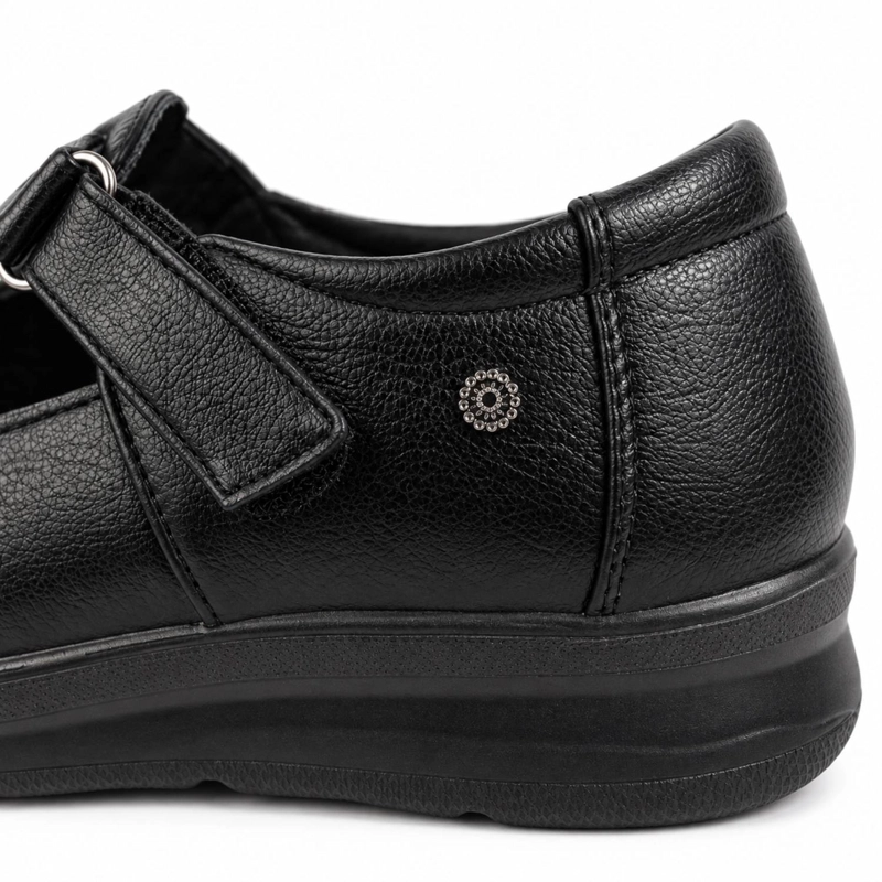 ZAPATO DE ECOCUERO COMODO VELCRO PUNTA REDONDA - 9