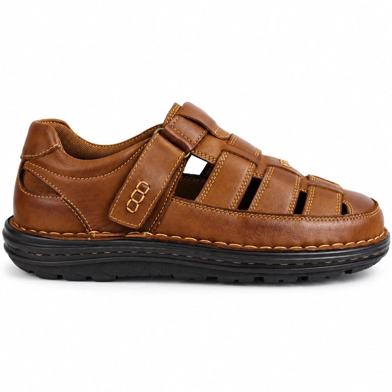 SANDALIA CUERO VELCRO PUNTA REDONDA D11 - 1