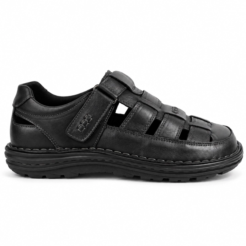 SANDALIA CUERO VELCRO PUNTA REDONDA D11 - 1
