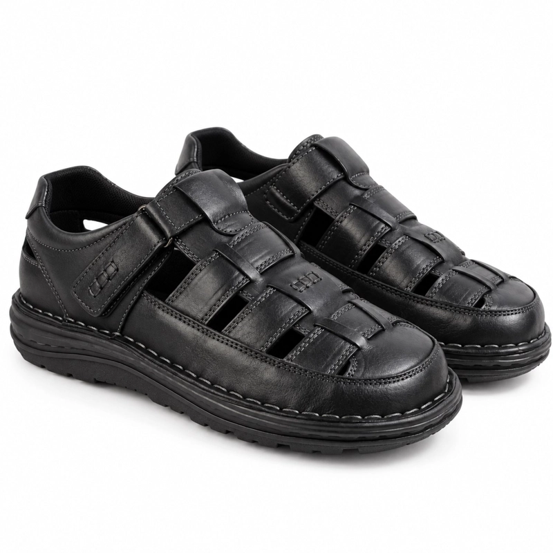 SANDALIA CUERO VELCRO PUNTA REDONDA D11 - 2