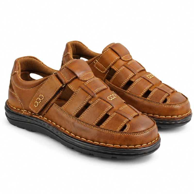 SANDALIA CUERO VELCRO PUNTA REDONDA D11 - 2