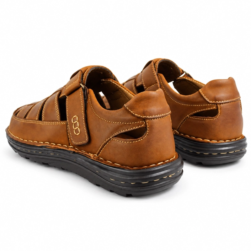 SANDALIA CUERO VELCRO PUNTA REDONDA D11 - 4