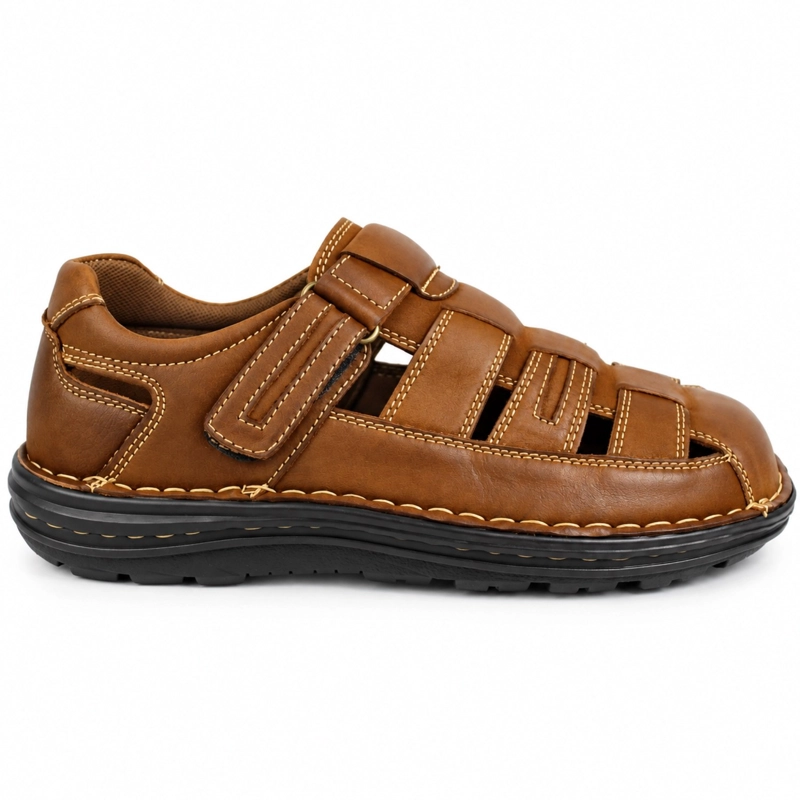 SANDALIA DE CUERO AJUSTE VELCRO D10 - 1
