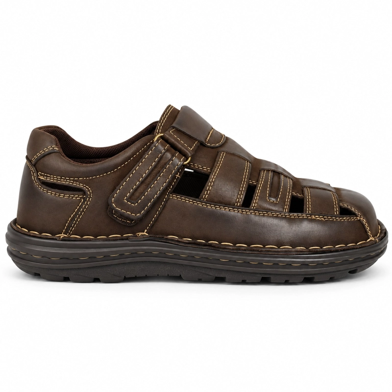 SANDALIA DE CUERO AJUSTE VELCRO D10 - 1