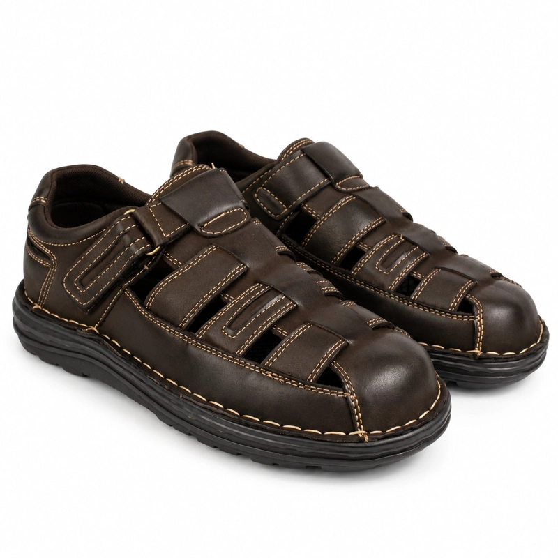 SANDALIA DE CUERO AJUSTE VELCRO D10 - 2