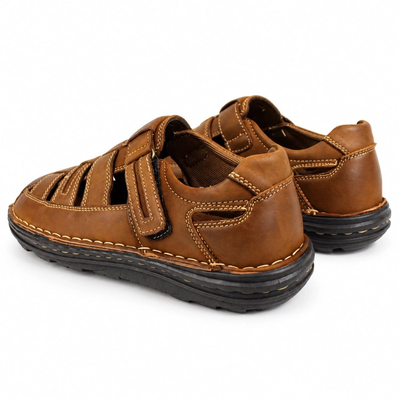 SANDALIA DE CUERO AJUSTE VELCRO D10 - 4