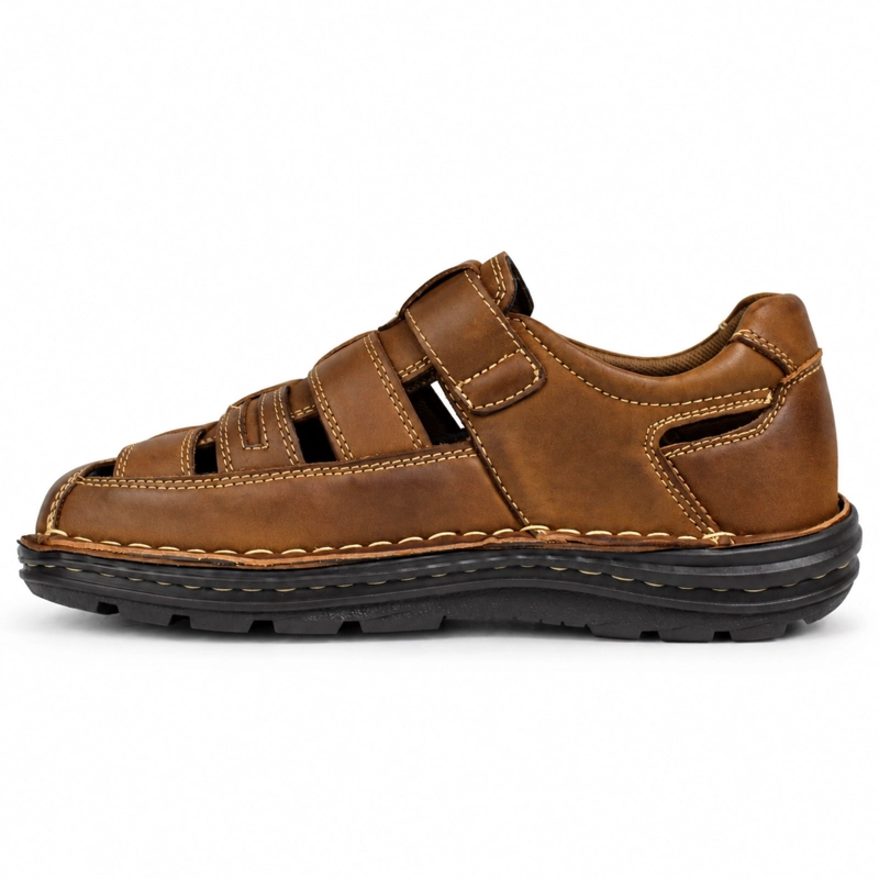 SANDALIA DE CUERO AJUSTE VELCRO D10 - 5