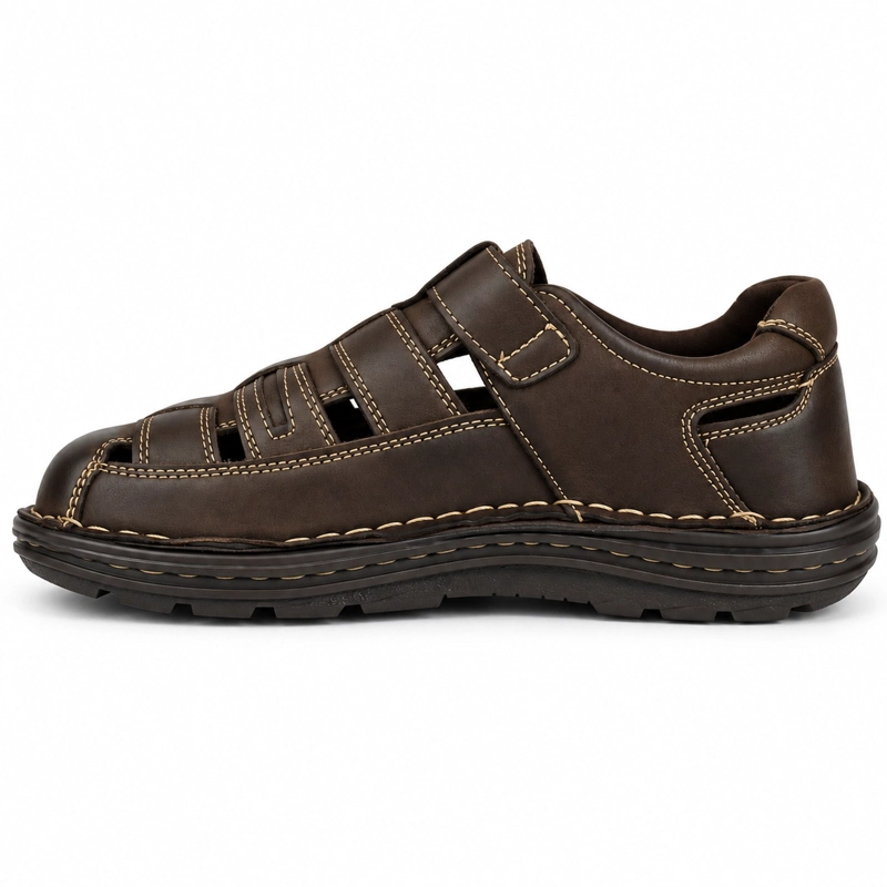 SANDALIA DE CUERO AJUSTE VELCRO D10 - 5