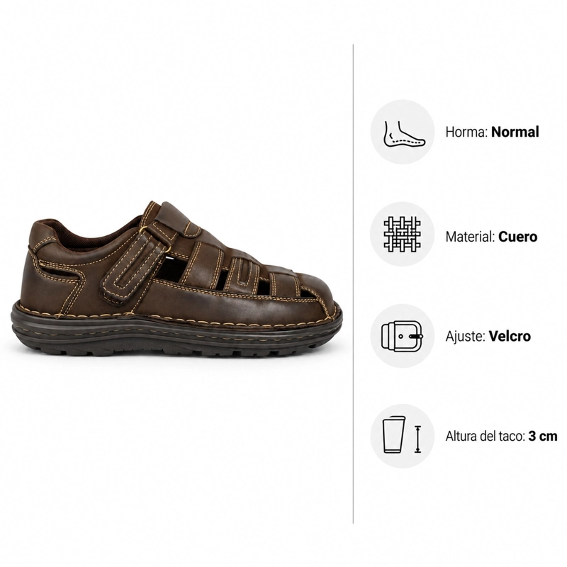 SANDALIA DE CUERO AJUSTE VELCRO D10 - 7