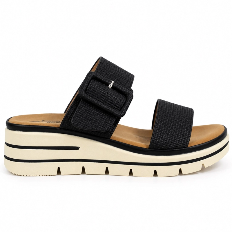 SANDALIA DE SLIP ON PLATAFORMA 4CM PUNTA ABIERTA - 1