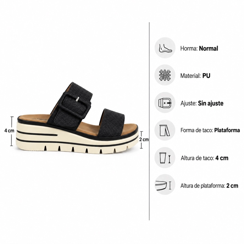 SANDALIA DE SLIP ON PLATAFORMA 4CM PUNTA ABIERTA - 7