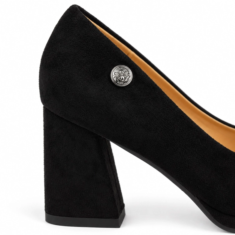 ZAPATO DE FORMAL GAMUZA TACO CUADRADO 8CM - 8